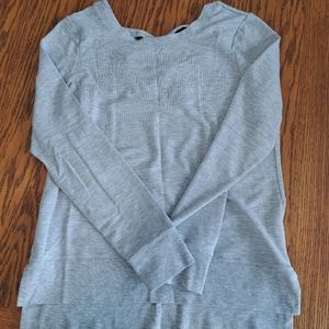 Yoga licious gray sweatshirt with criscross back